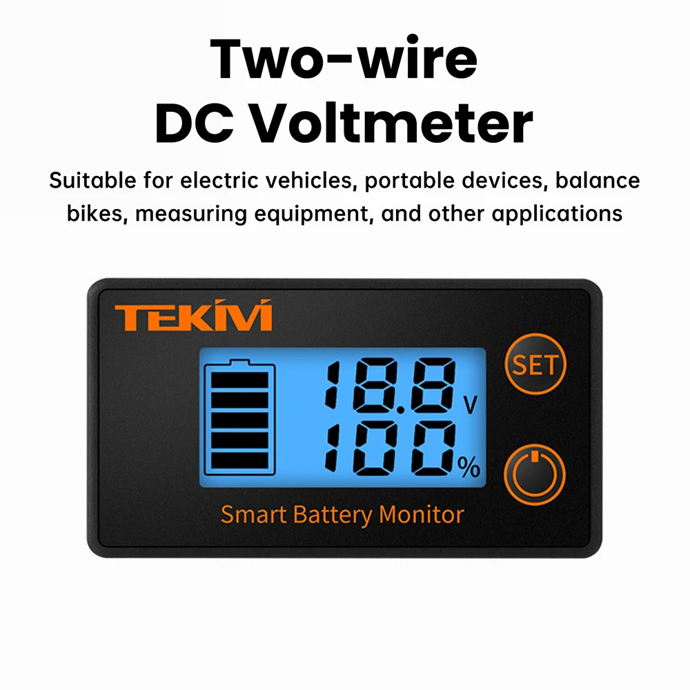 DC 8-100V Battery Capacity Indicator LCD Digital Electricity Meter Lead-acid Lithium LiFe PO4 Voltage Tester for Car Motorcycle