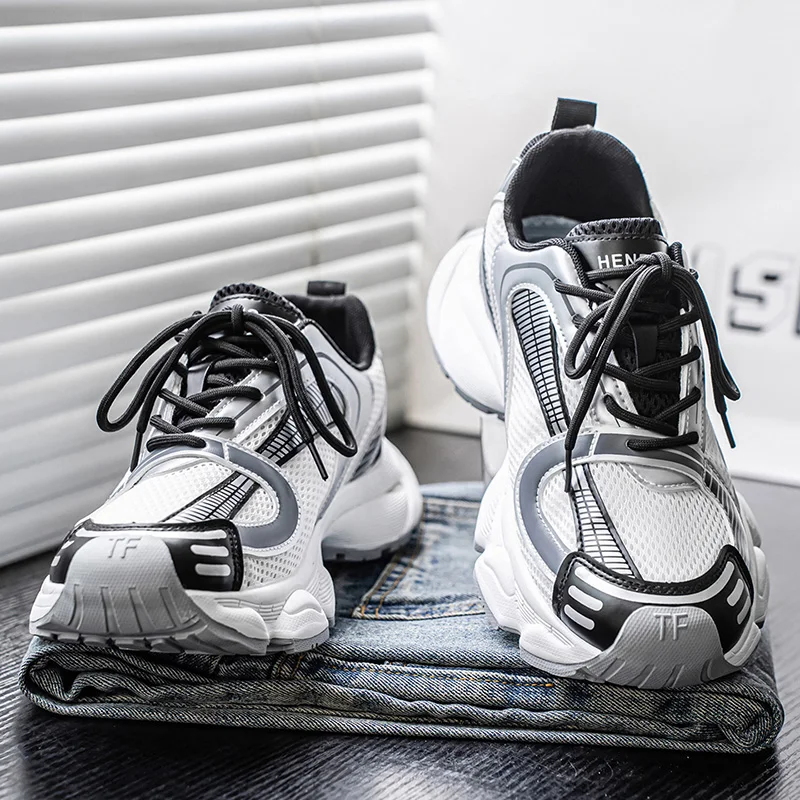 

Мужская повседневная спортивная обувь с разноцветной сеткой, дышащая и модная летающая тканая обувь большого размера для бега на весну и лето