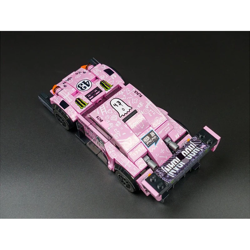 City Car Speed Racing Model MOC Building Bricks Pink Sportscar 91 Modular Technology Gifts Holiday Assemble Children Toys Suit