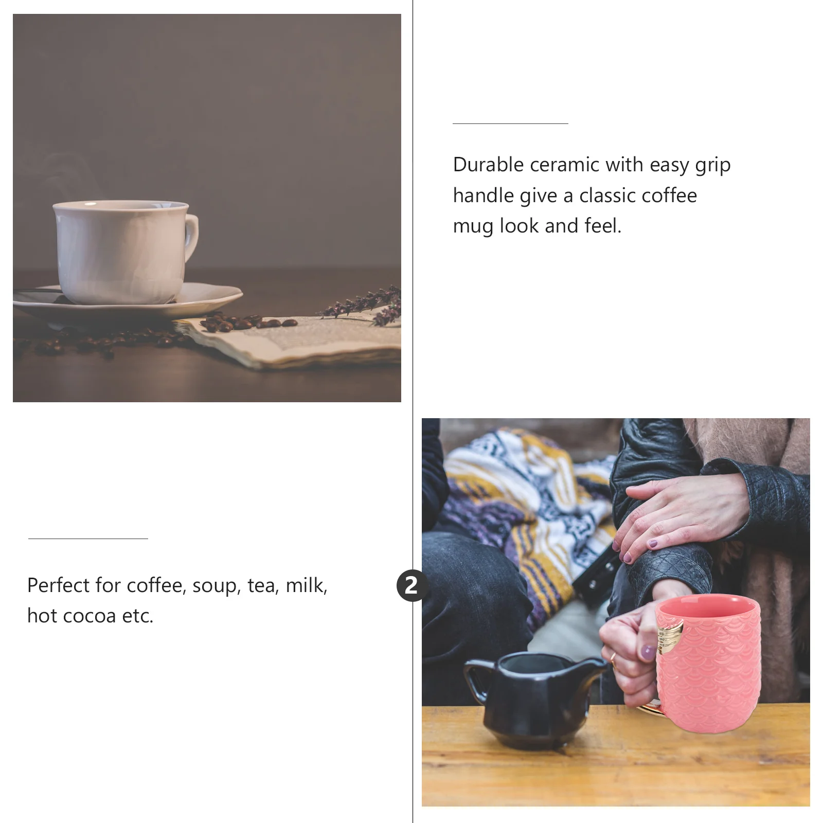 

Gold Mermaid Tail Ceramic Coffee Mug Easy Grip Handle for Hot Cold Drinks Birthday Gift Mug