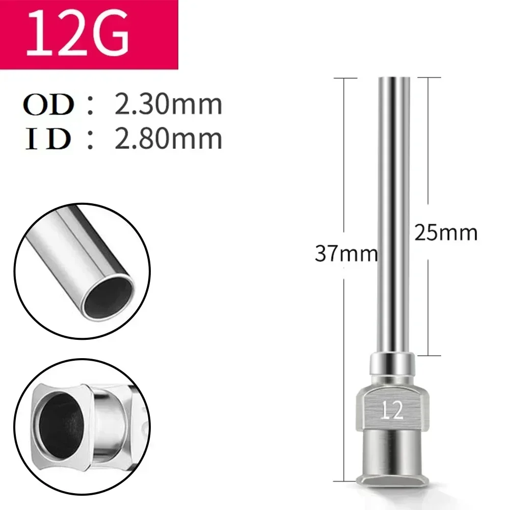 1pc 25mm 디스펜스 기계 바늘 스테인레스 스틸 디스펜스 바늘 고온 용 산업용 접착제 주입 바늘