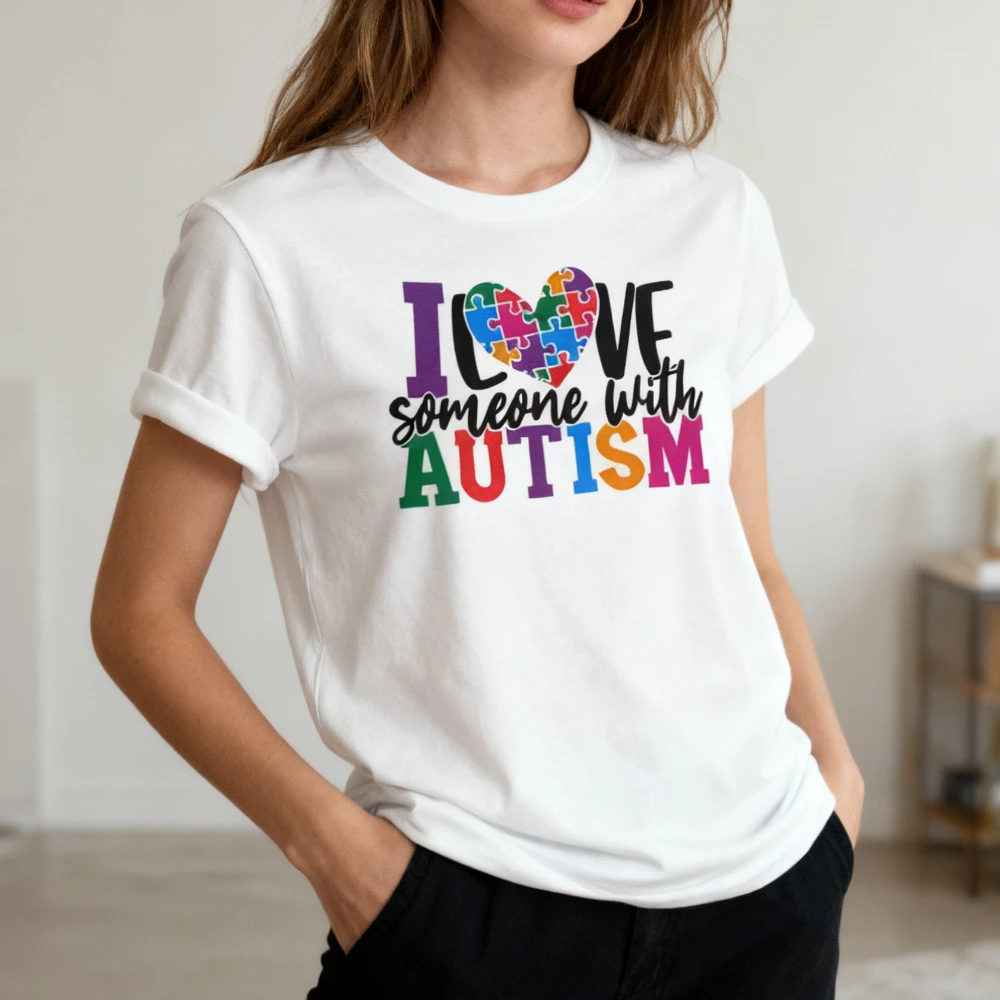 Camiseta I Love Someone with AUTISM, camiseta rompecabezas de concientización sobre el autismo, camiseta Be Kind Be Different Love Needs sin palabras, camisetas Unisex para mujer
