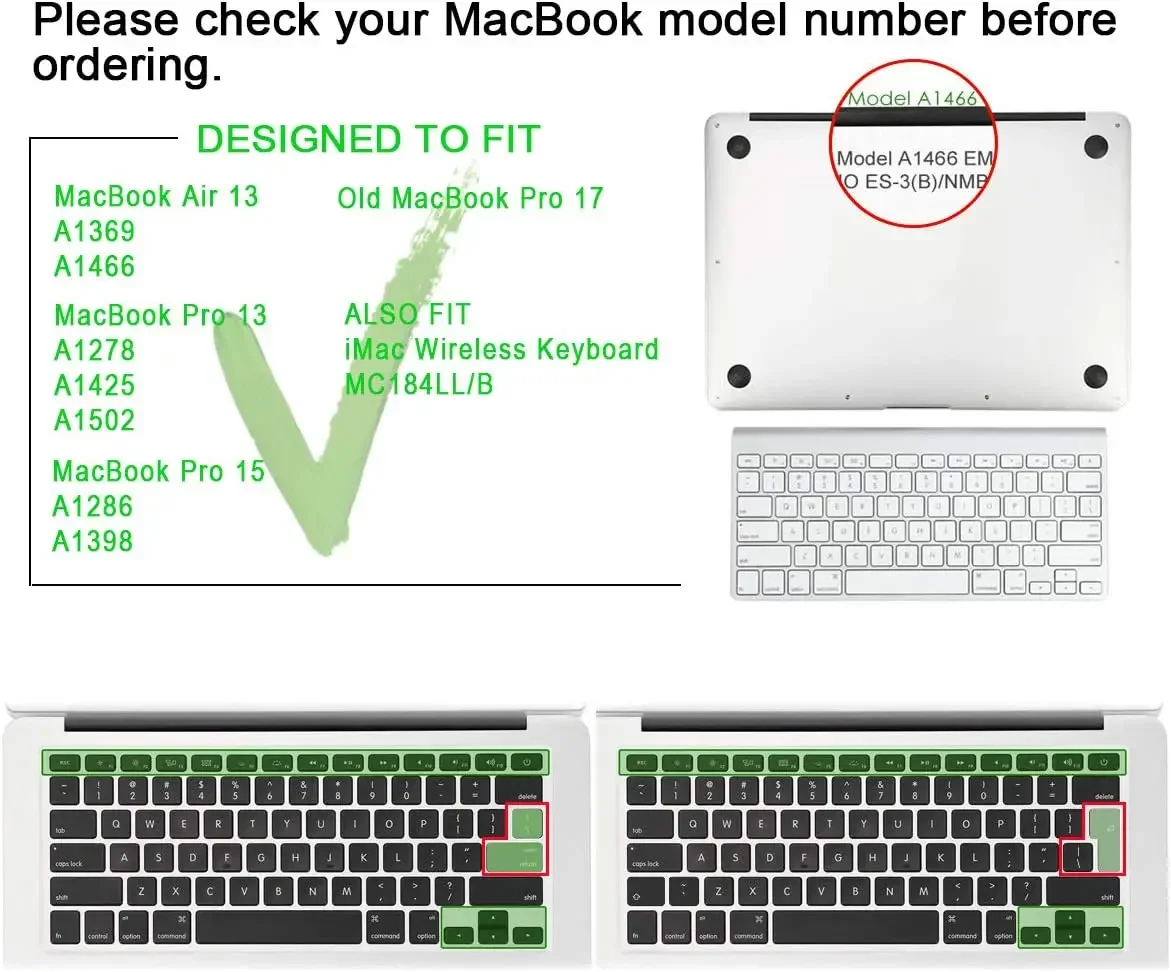 Shortcuts Keyboard Cover US&EU Layout for MacBook Pro13