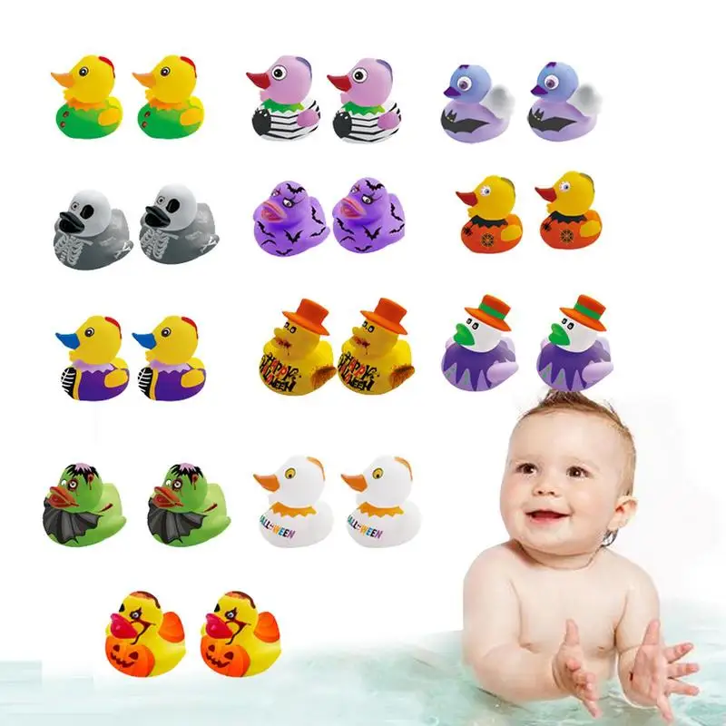 

Halloween Skeleton Duck Sound Spooky Skull Duck Water Toy Bathing Toys Gift Box Party Favors Goodie Bag Fillers For Boy And Girl