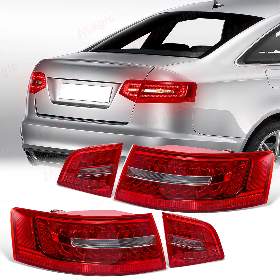 4F5945095J 4F5945096J LED Tail Light For Audi A6 C6 S6 Quattro RS6 Saloon Sedan 2009 - 2011 Brake Lamp LED Tail Light Assembly