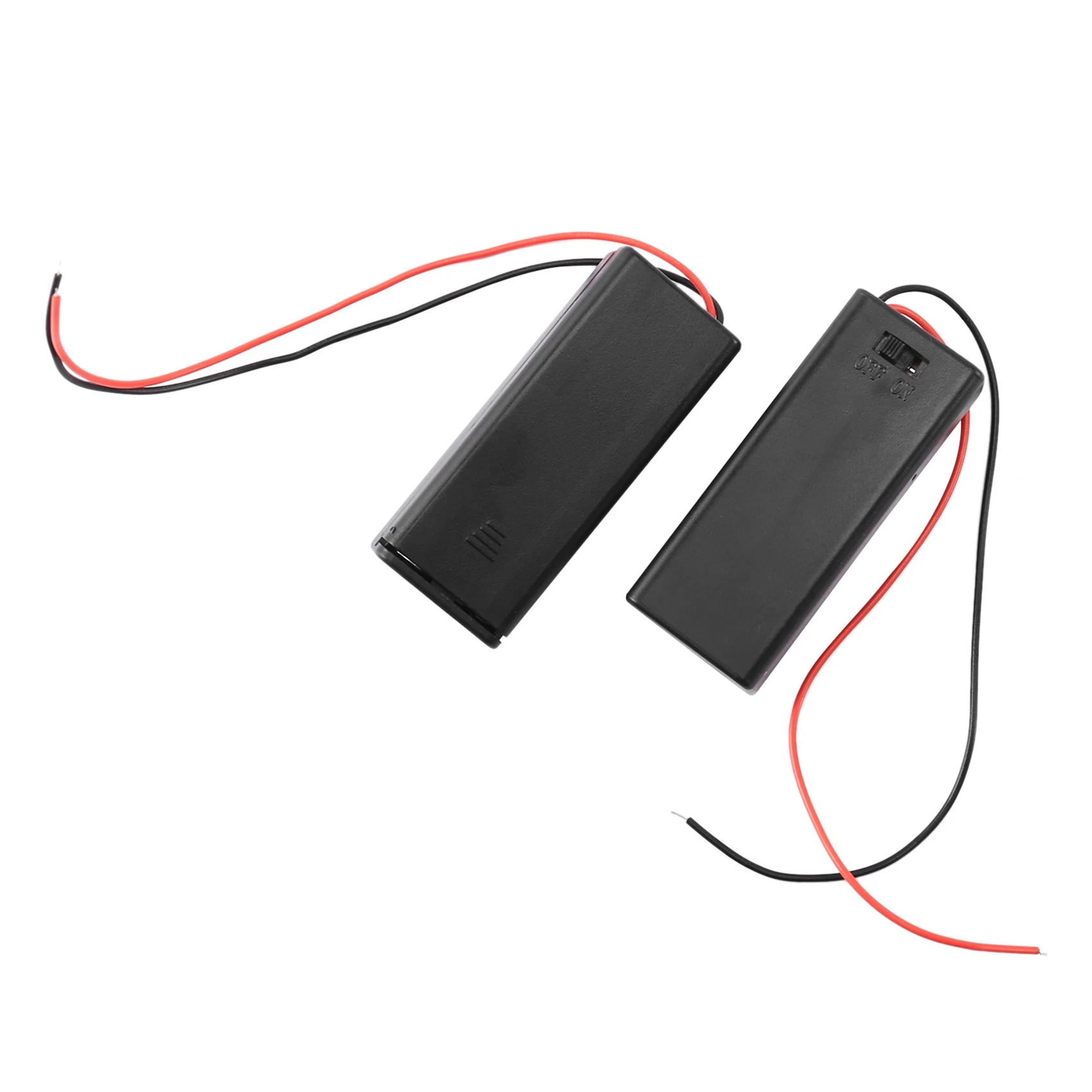 2 supports de piles AAA avec interrupteur marche/arrêt et couvercle arrière avec fils à rettes, boîte de rangement 3V 24.com, 10 pièces