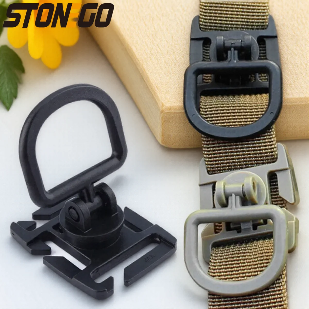 

4Pcs 360 Rotating D-Ring Clip MOLLE Webbing Accessory Backpack D-Ring Grimloc Lock D-ring Tactical Bag Accessories