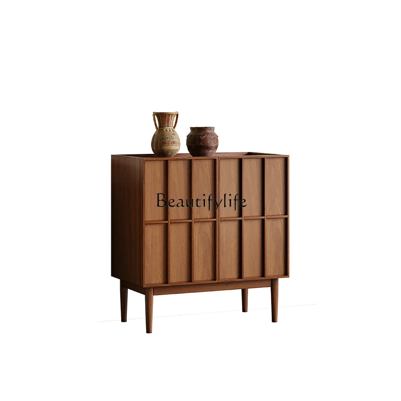 

French retro style home entrance cabinet living room home storage solid wood edge cabinet