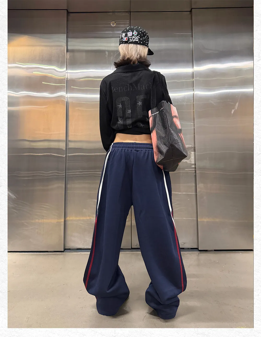 Women's Blue Striped Casual Sweatpants Y2K American Streetwear 2000S Hip Hop Sport Street Dance Loose Wide Leg Long Pants 2026