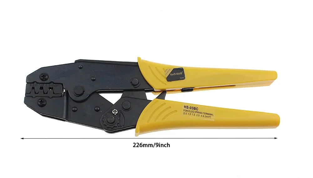 2025 العالم التاسع HS-03BC SM التوصيل محطة الربيع المشبك محطات العقص أداة اسئلة العقص ذو طيات 0.5-6 Mm2 أداة متعددة الأيدي #3
