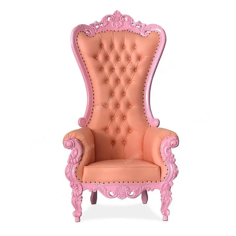 Wholesale King Queen High Back Chair Throne Royal Luxury Wedding Chair for Groom and Bride