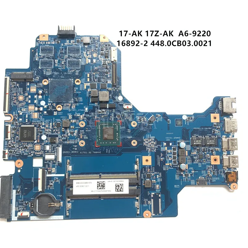 

17-AK 17Z-AK Motherboard Mainboard For HP Laptop 926191-601 16892-2 448.0cb03.0021 CPU:A6-9220 455.0CB01.0011 DDR4 100% Test