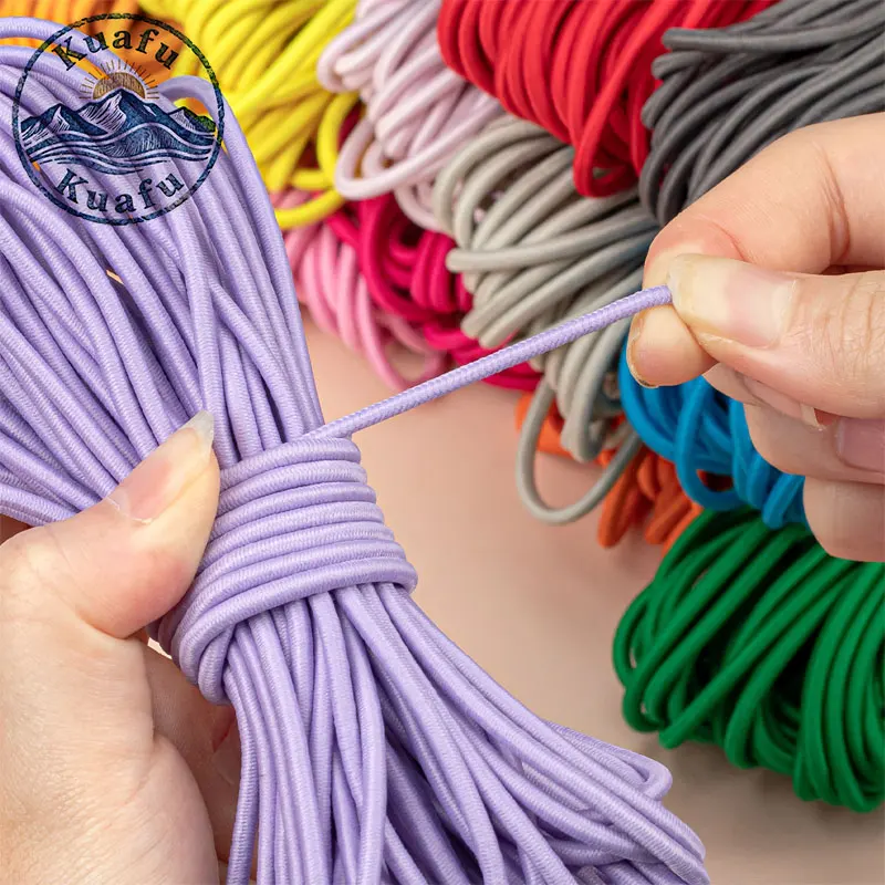 Image of 2,5 mm starkes elastisches Seil, bunte runde Gummibänder, Gummikordel für DIY-Bekleidung, Nähzubehör, Schmuckherstellung, Zubehör