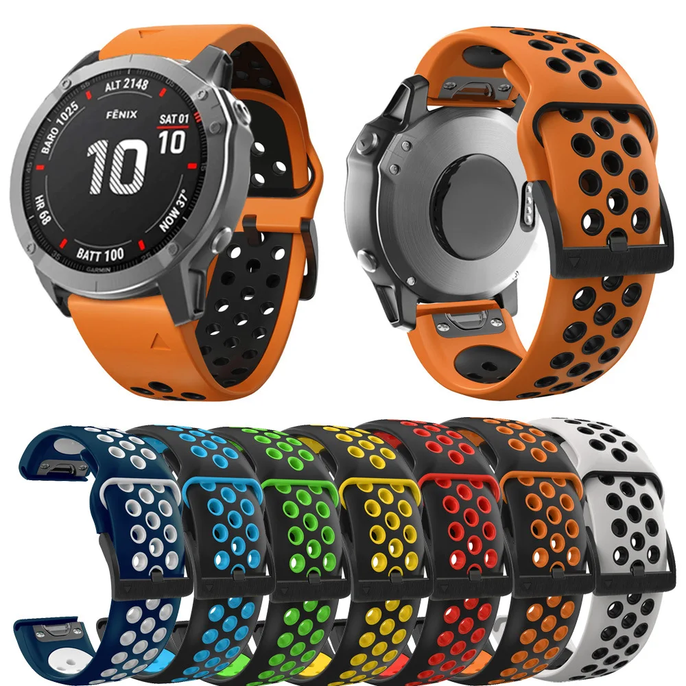 

Quickfit Silicone Band For Garmin Fenix 7 7X 6X 6 Pro 5 5X Plus Epix Gen 2 Tactix Bravo Watch Strap 26mm 22mm Wristband Bracelet