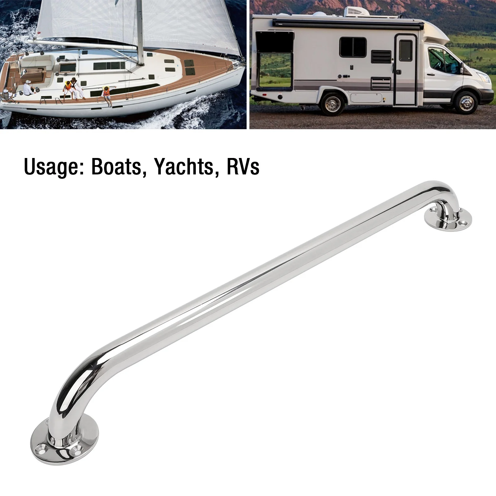 قارب مساعدة مقبض قارب قبضة مقبض 555 مللي متر 316 الفولاذ المقاوم للصدأ الثقيلة مقبض إمساك للقوارب اليخوت RVs الحمام قارب العنب مقبض