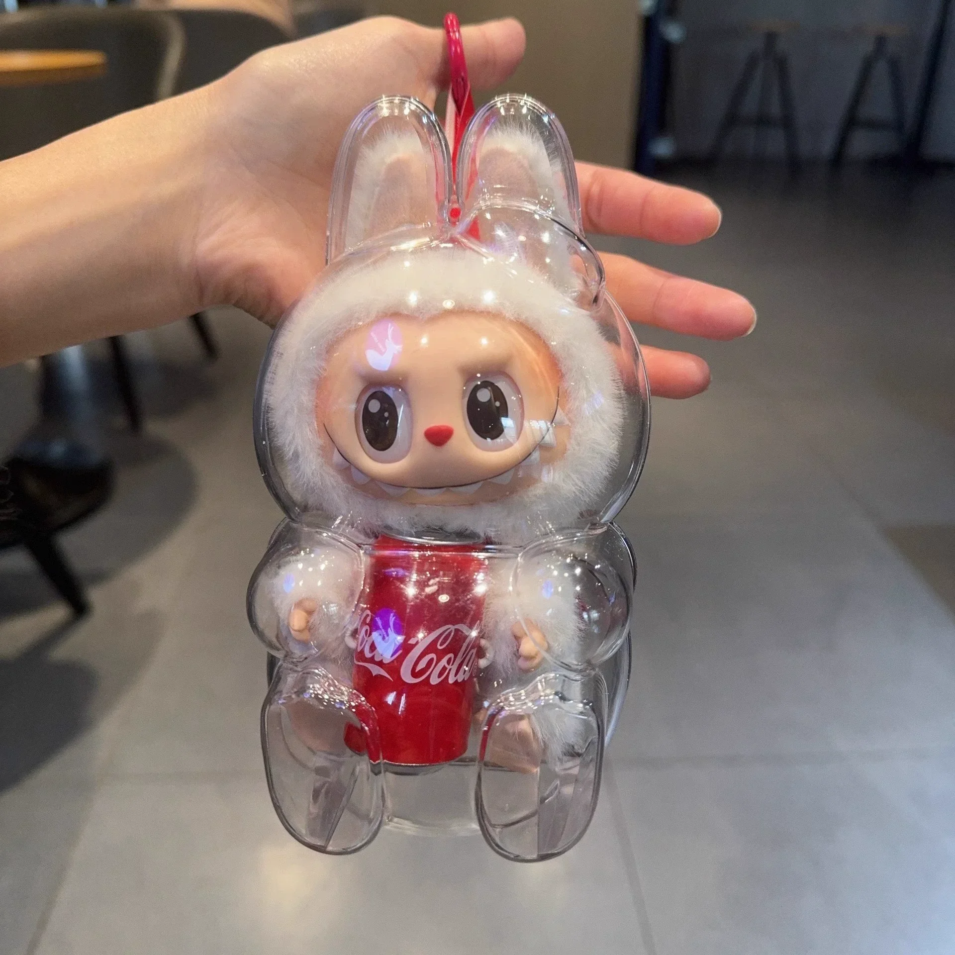 

Labubu Blind Box Transparent Protective Cover Thickened Dust Bag Pendant Doll Accessories Vinyl Doll Sit Party Storage Box