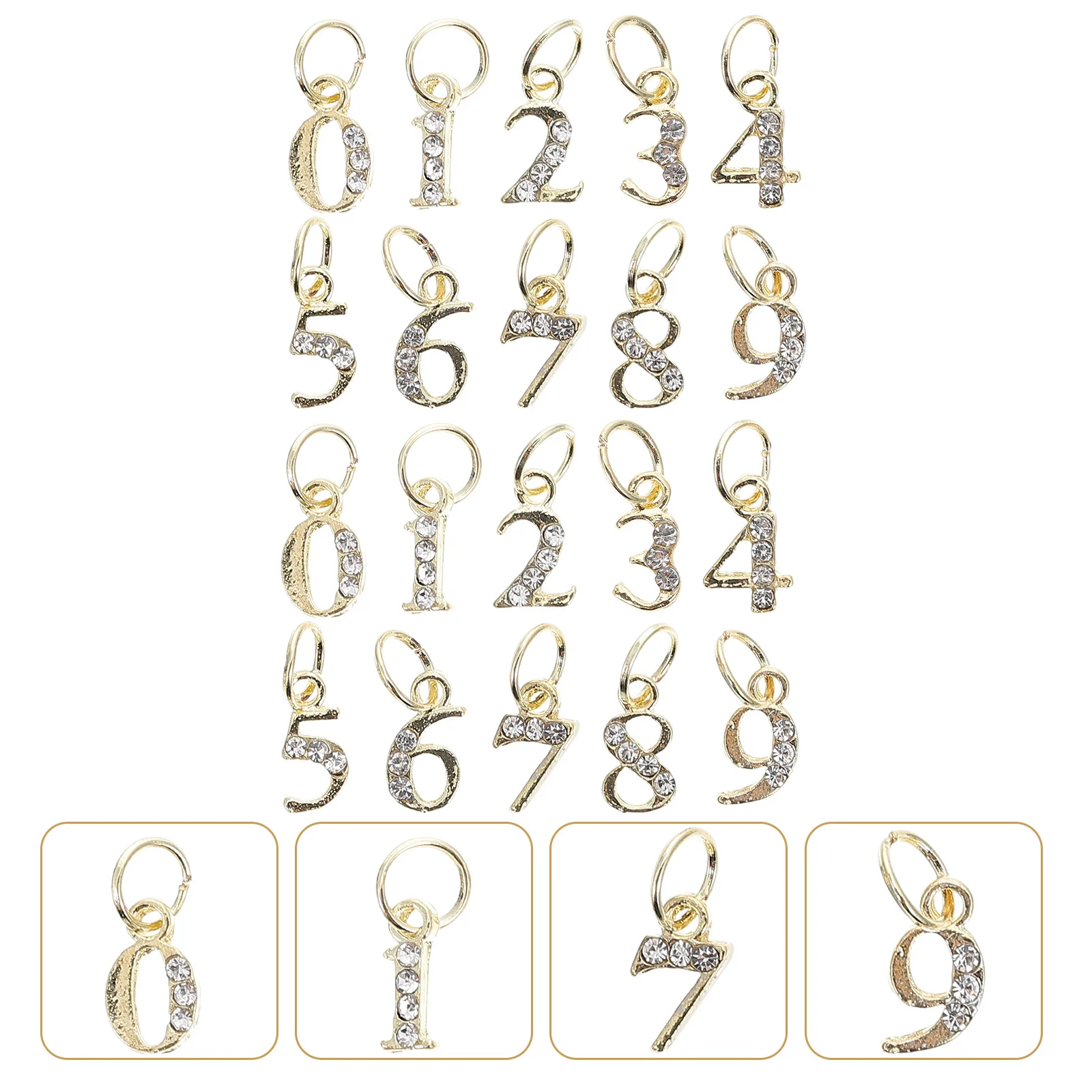 20개 금속 라인스톤 네일 장식 가벼운 무게 편안한 착용감 내구성 가정용 살롱용 혼합 스타일 네일 아트 장식품