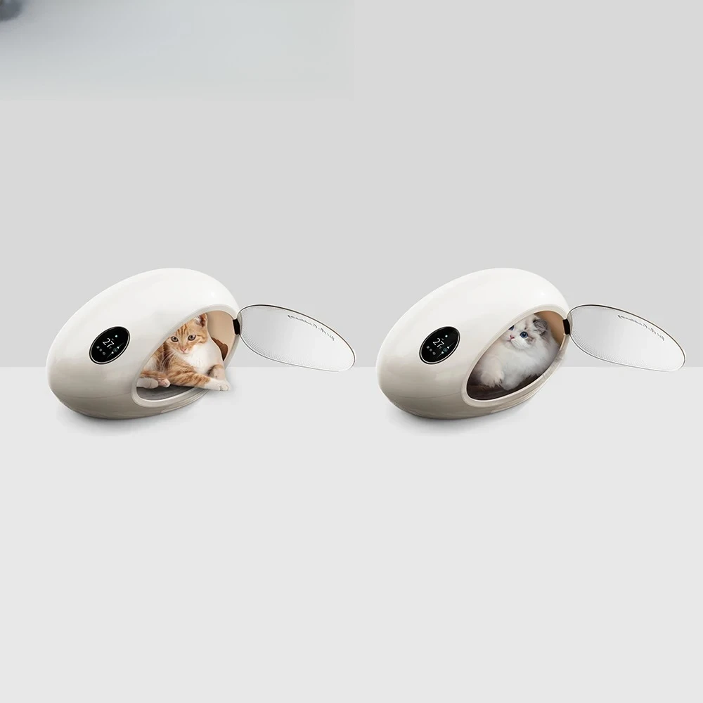 Smart Cozy Pet Bed Air Conditioner Self Heating Pet Bed for Cat Dog, App Control, Warm/Cool Small Pet Bed House