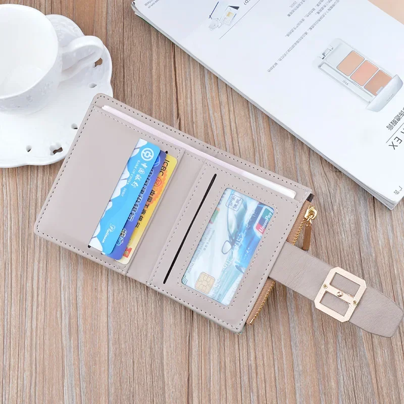 New Mini Wallet Fashion Female Card Holder Zipper Coin Purse PU Leather Credit Card Case Money Bag Ladies Small Clutch Girl Bags