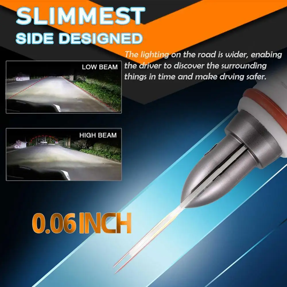 

4Pcs Mini Front COB LED Light Lamp Brigh Car Headlight For 9006 9005 White Y8 Car HeadLamp Car Accessories