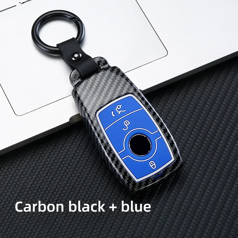 

Carbon Fiber Car Key Case Cover For Mercedes Benz W213 E-Class S-Class C-Class 2017 2018 2019 Keychain Remote Fob Protect Cover