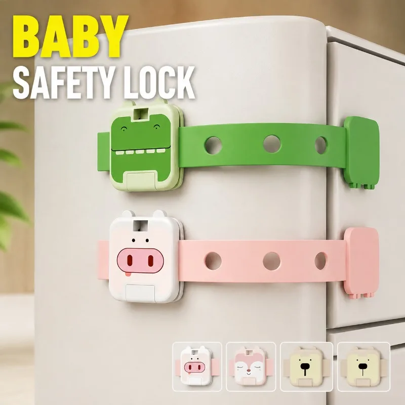 Baby Safety Latch Lock Prevent Pinched‑Finger Hazard Multi‑Purpose Guard Fitting for Drawer Refrigerator Sliding‑Door Cabinet