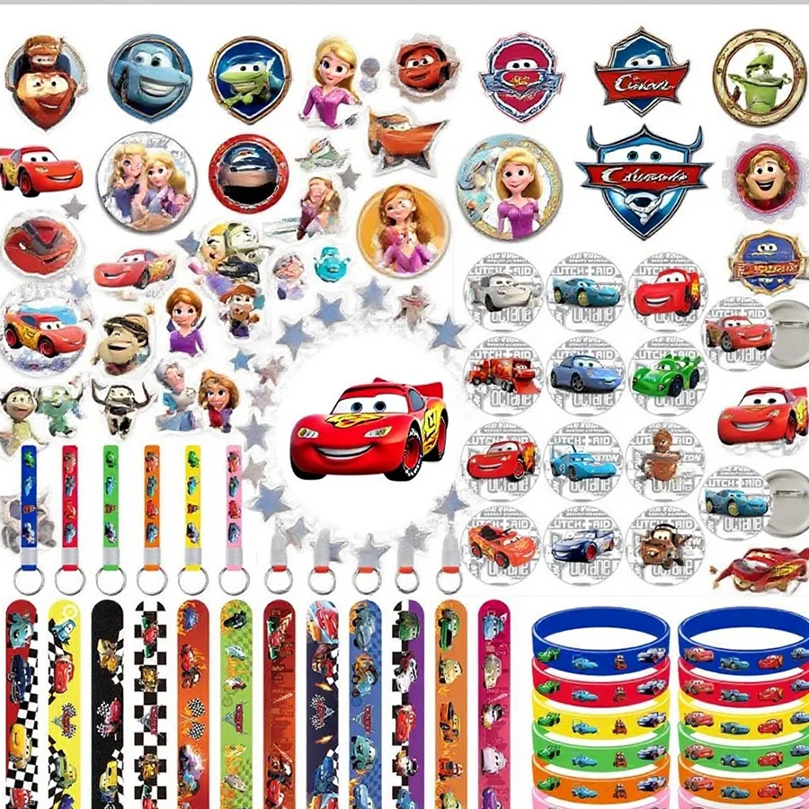 سيارات البرق ماكوين هدايا الحفلات للأطفال حفلة عيد ميلاد لوازم صفعة أساور طوابع ملصقات الفصول الدراسية المكافآت عيد الميلاد