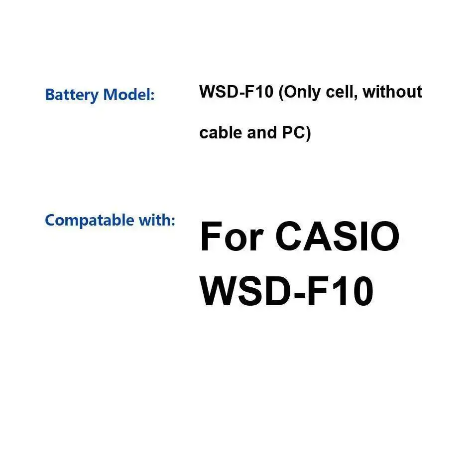 

Premium Replacement Smart Watch Battery 475Mah For Casio Wsd-F10 Only Cell , Without Cable And PC High Performance