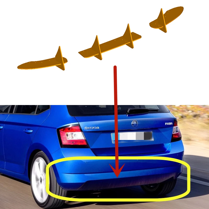 

For Skoda Fabia 2014-2017 Year Rear Diffuser Bumper Lips Spoiler Splitter Body Kit Accessories