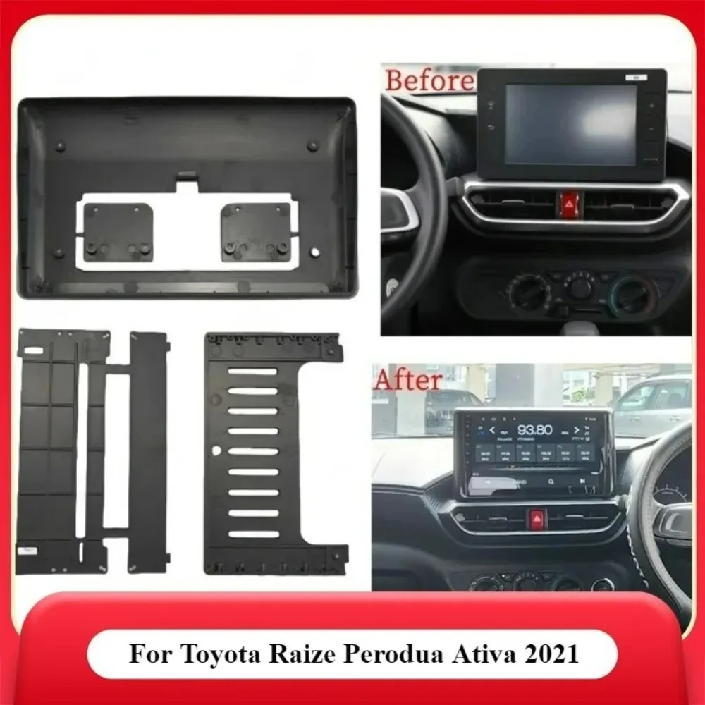 

Для TOYOTA RAIZE PERODUA ATIVA 2021, 10,1-дюймовый 2Din, автомобильная панель, рамка для приборной панели, автомобильное стерео крепление, комплект отделки, универсальная установка