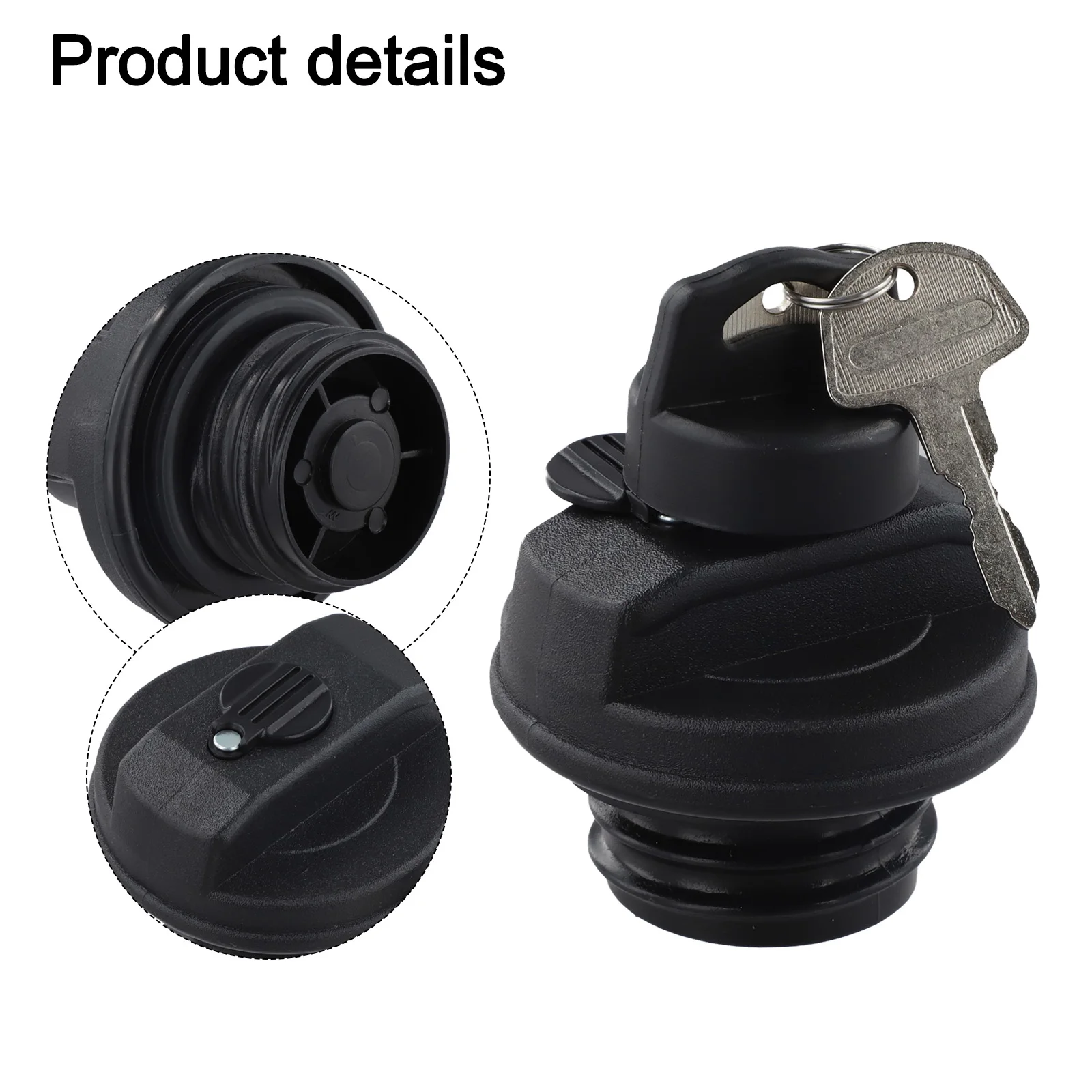 Black Fuel Cap Perfect Fit Prevents Leaks Robust Materials Vehicle Running Smoothly Convenience Keys Fuel Secure