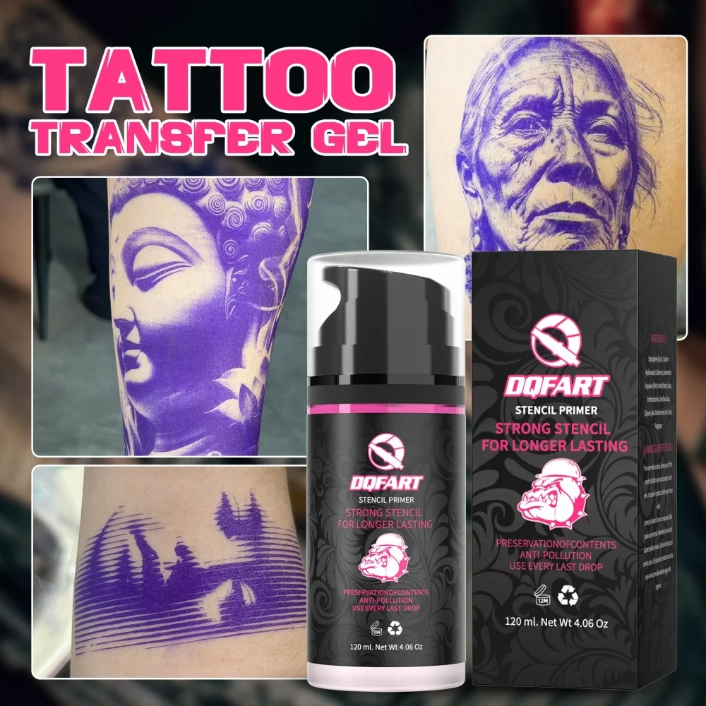 DQFART Hot Pink Transfer Printing Gel Spray 250ml Large Dose Tattoo Artists Supplies Accessories High-quality Body Art