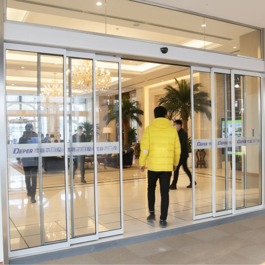 DEPER 2026 New Design DBS-51 Modern Aluminum Glass Sliding Door Telescopic Patio Door for Hotel Apartments and Malls