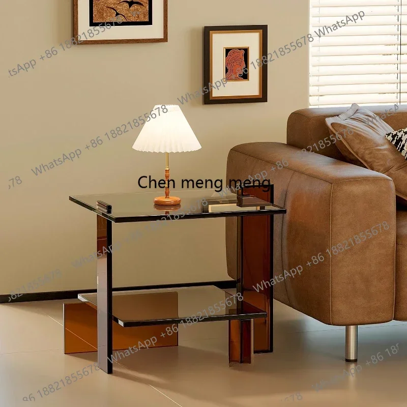 Z136 Acrylic minimalist edge sofa bedroom bedside table storage modern minimalist coffee table
