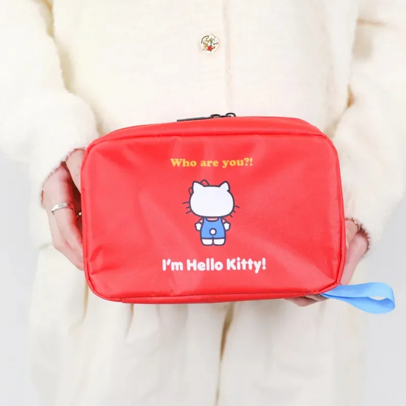 2024 Sanrio Hello Kitty Folding Makeup Bag Kawaii Anime Portable Travel Toiletry Multi-Functional Dust Storage Bag Hanging Bag