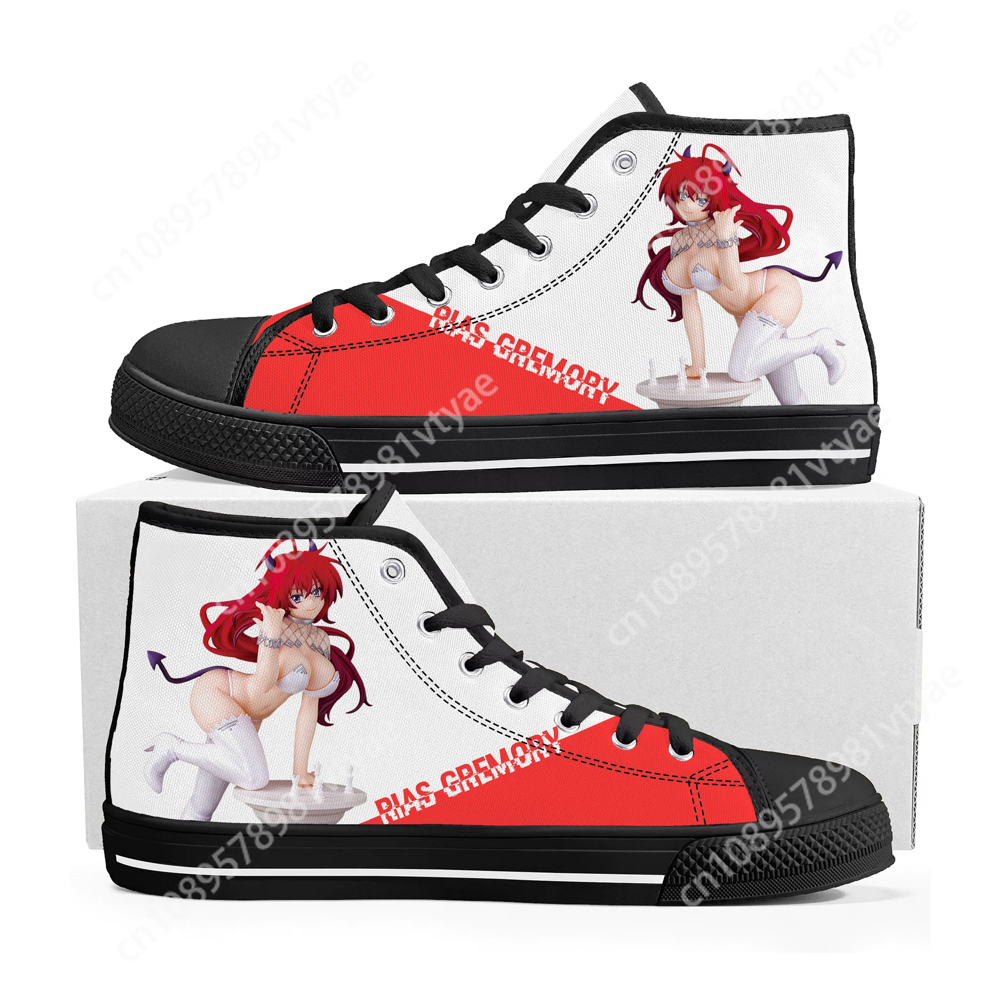 Rias Gremory High School DXD High Top Sneakers High Quality Mens Womens Teenager Canvas Sneaker Casual Couple Shoes Custom Shoe