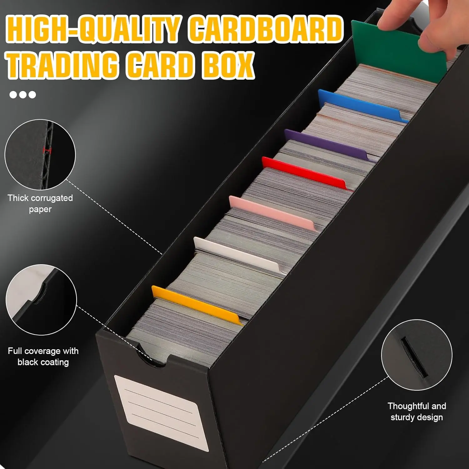 صندوق تخزين التداول، يتضمن 12-600 CT صناديق و48 فواصل بطاقة، 12000+ منظم بطاقات التداول للألعاب القابلة للجمع،