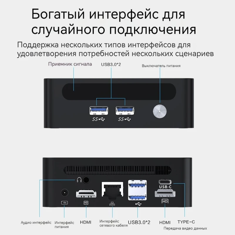 GenMachine Mini PC Komputer do gier AMD Ryzen7 5825U 5700U 5800H R9 5900hx Dual HDMI LAN WIFI6 BT5.2 NUC Komputer biurowy