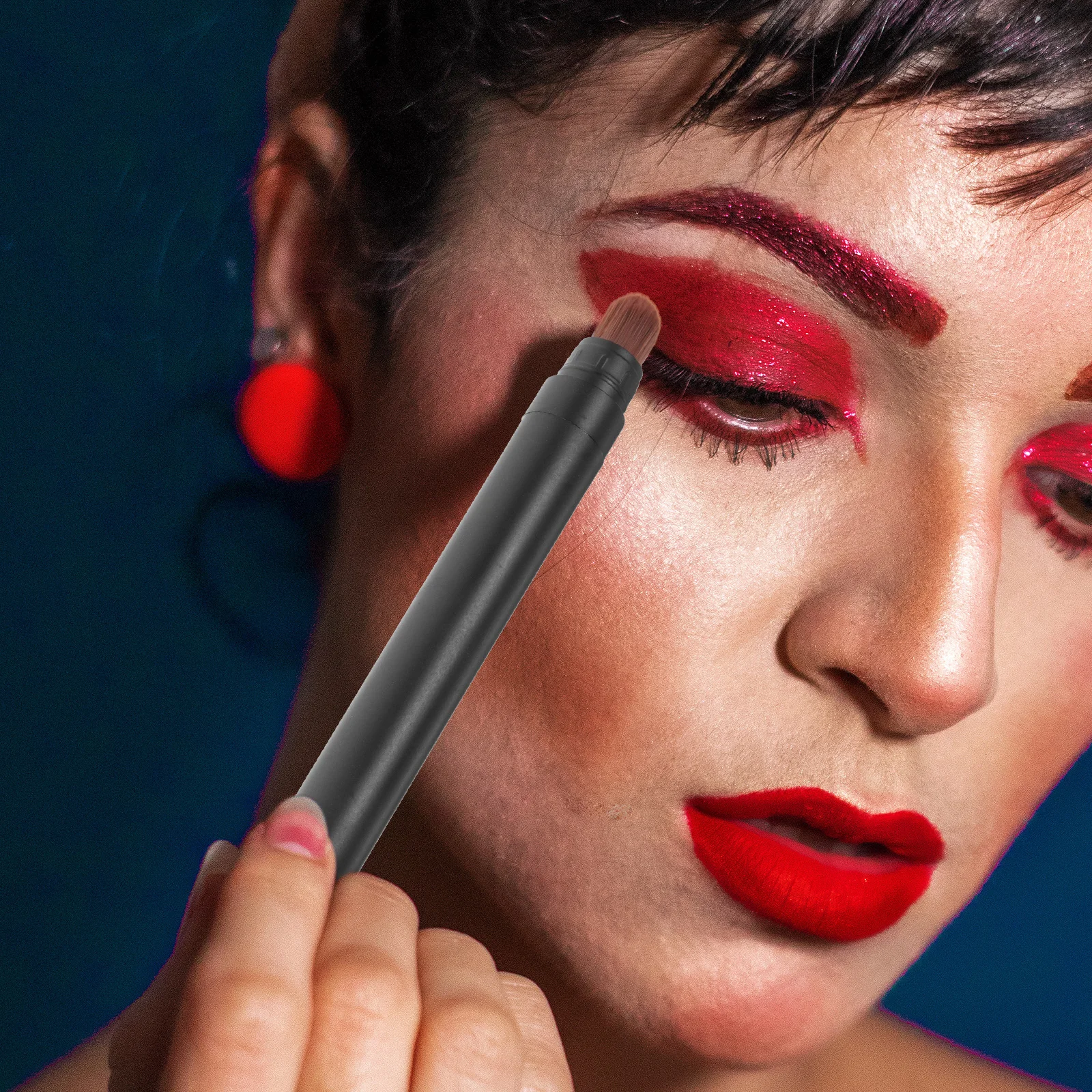 

Dual End Eye Shadow Stick 01 Color Reusable Durable Easy Clean Portable Makeup Brush Comfortable Grip Perfect Look Home Salon