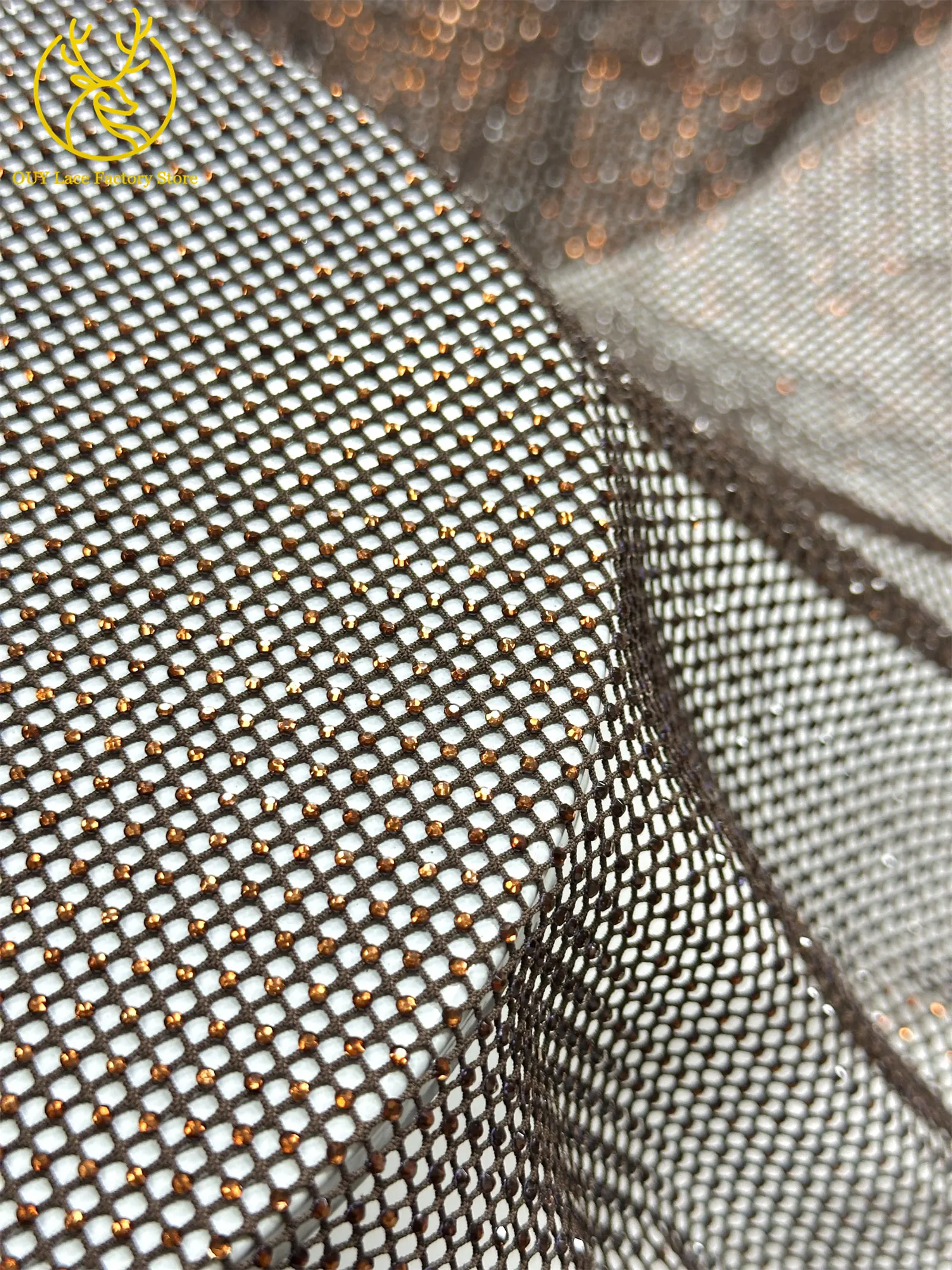 Modischer Österreichischer Diamant-Spitzenstoff 2026 Hochwertiger Kristall-Verzierter Stoff für Afrikanische Abendkleider Nähstoff – Detail 22