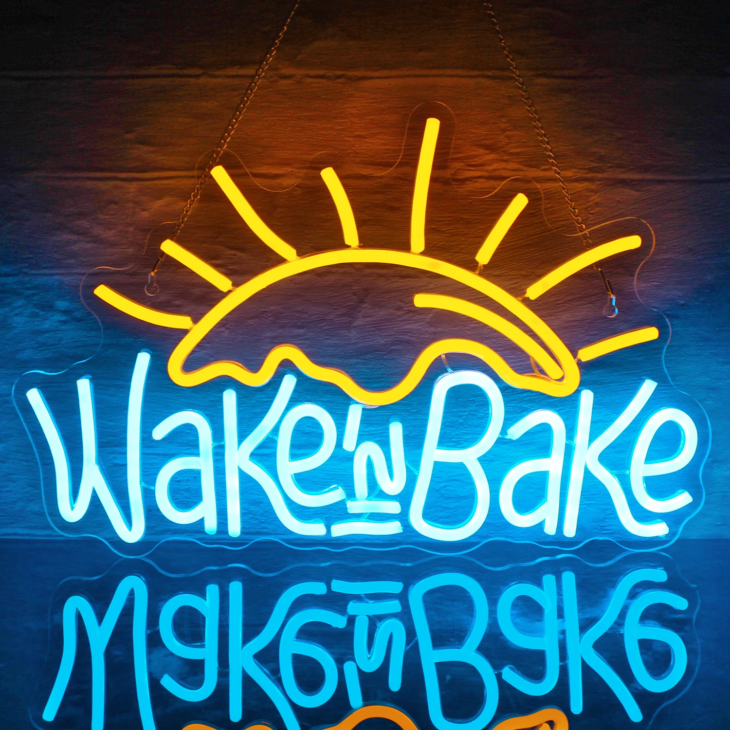 Wake's Bake Neon sypialnia sklep z deserami Bar restauracja kuchnia światło neonowe LED spersonalizowane lampy do dekoracja ściany jaskiniowego