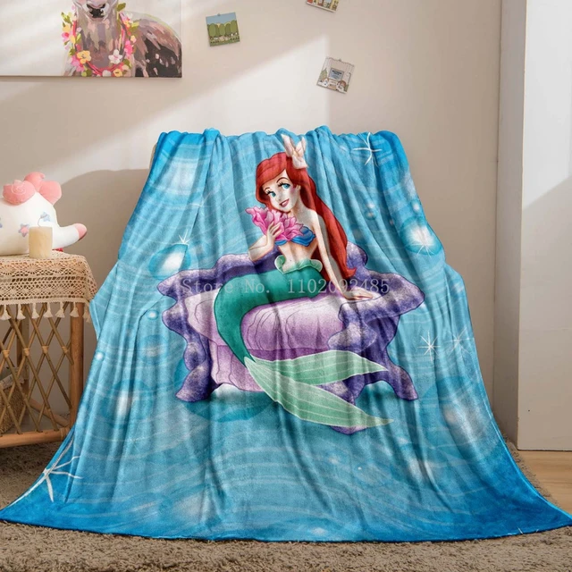 Disney Little Mermaid Ariel Various Princesses Throw Blanket Cartoon Flannel Bedspread Children Kids Baby Girls Bed Couch Cover Blanket Swaddling AliExpress