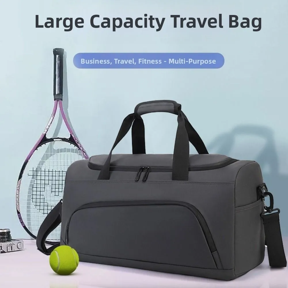 

Large Capacity Travel Duffel Bag Waterproof Dustproof Sports Fitness Bag with Shoe Compartment Wear Resistant Gym Shoulder Bag