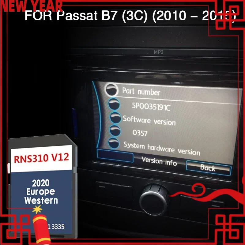 

RNS 310 V12 West Europe Fitting for Car Passat B7 (3C) from 2010 to 2015 Map SD Card Coverage Liechtenstein Luxembourg Monacom