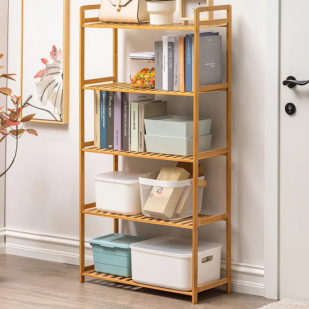 5-Tier Wooden Shoe Rack for Entryway and Closet