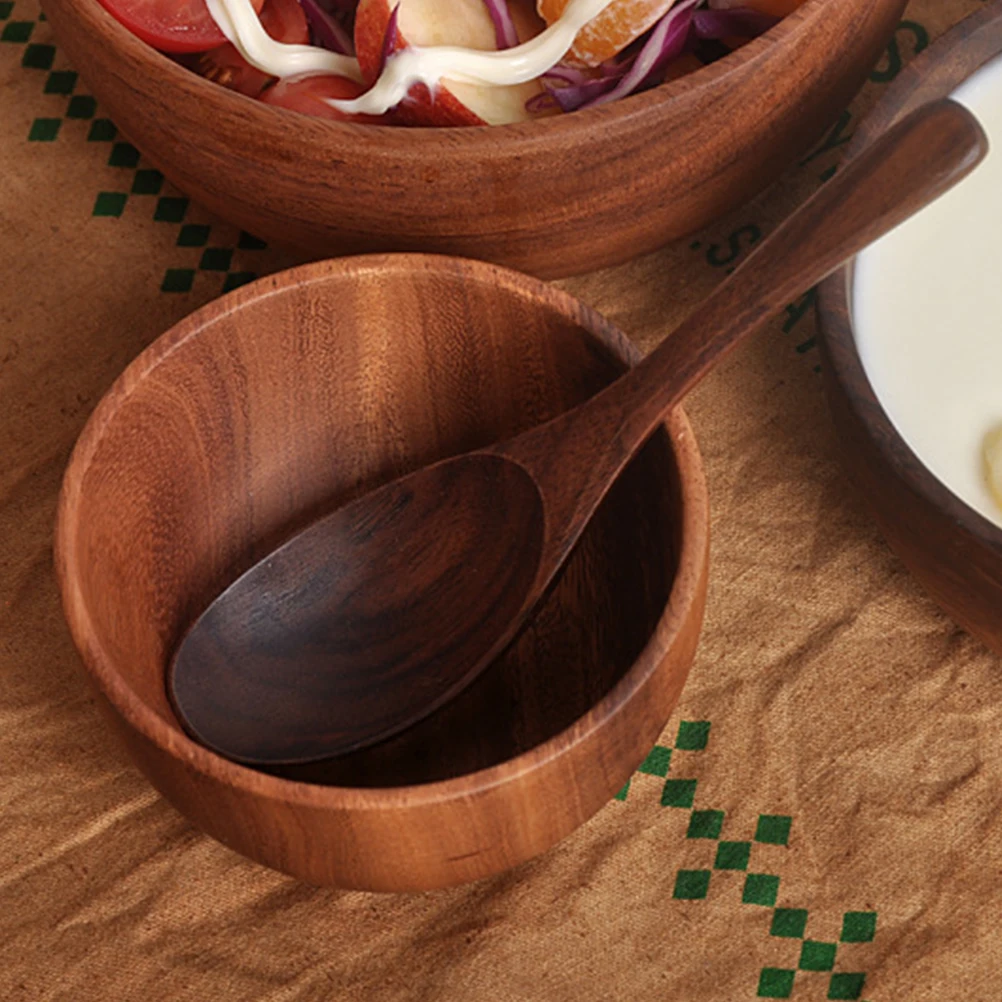 

Fruit Acacia Wooden Bowl Serving for Kitchen Dinner Salad Decorative