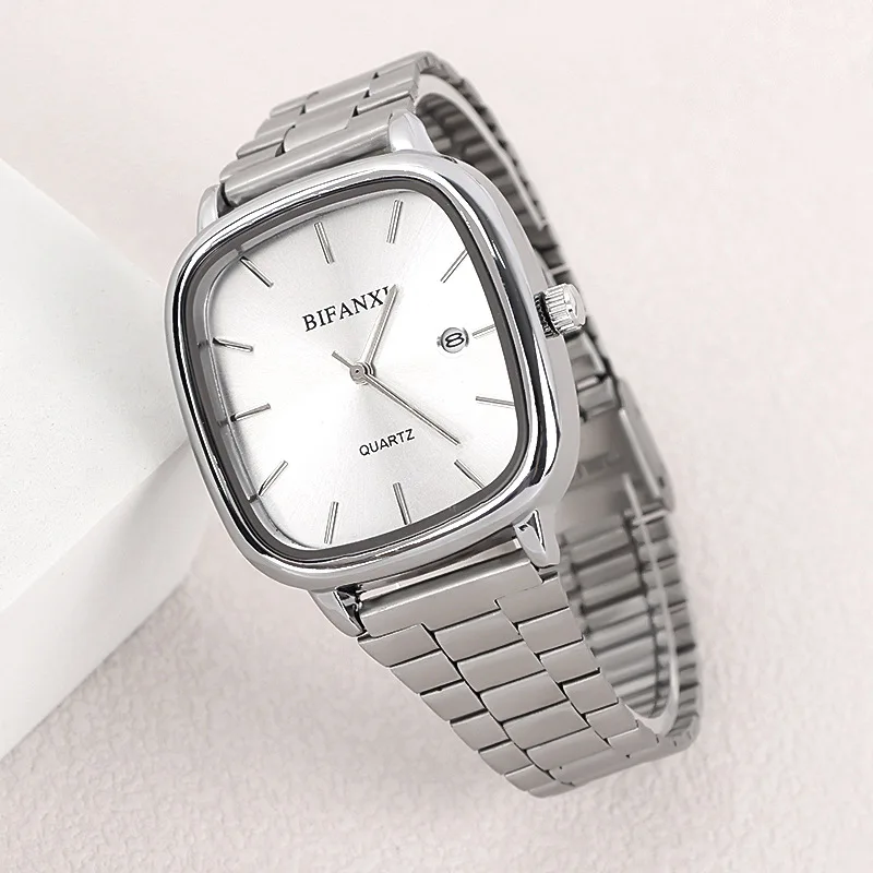 Luxury Couple Watch for Men Women Quartz Wristwatch Clock Male Square Rectangle Orologio Man Ladies Simple Business Style Reloj