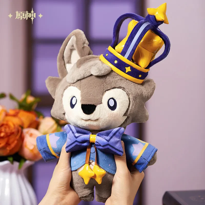 

[Genuine] Genshin Impact miHoYo Original Concierge Little Wolf Plush Pillow Cosplay Anime Accessories Key Chain Children's Gift