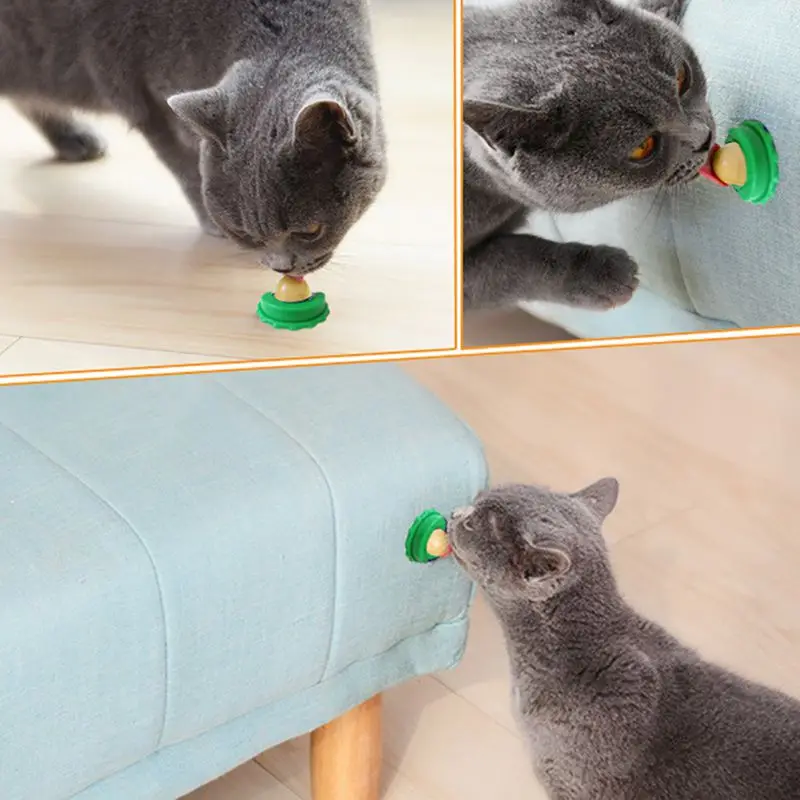Cat Catnip Toy Cat Snacks Sugar Ball Candy Licking Solid Nutrition Cat Treat Energy Ball Toy With Natural Catnip And Sucker Ball