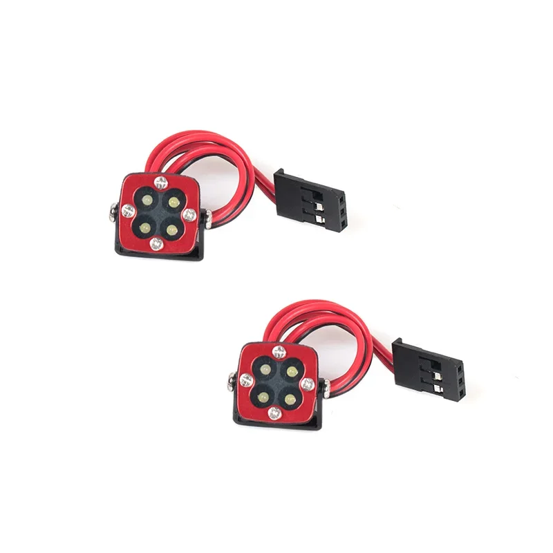 

KYX Racing Aluminum 4 LED Light Square Lamp for 1/7 1/8 1/10 RC Car Accessories Axial SCX10 II SCX10 III Traxxas TRX4 TRX6